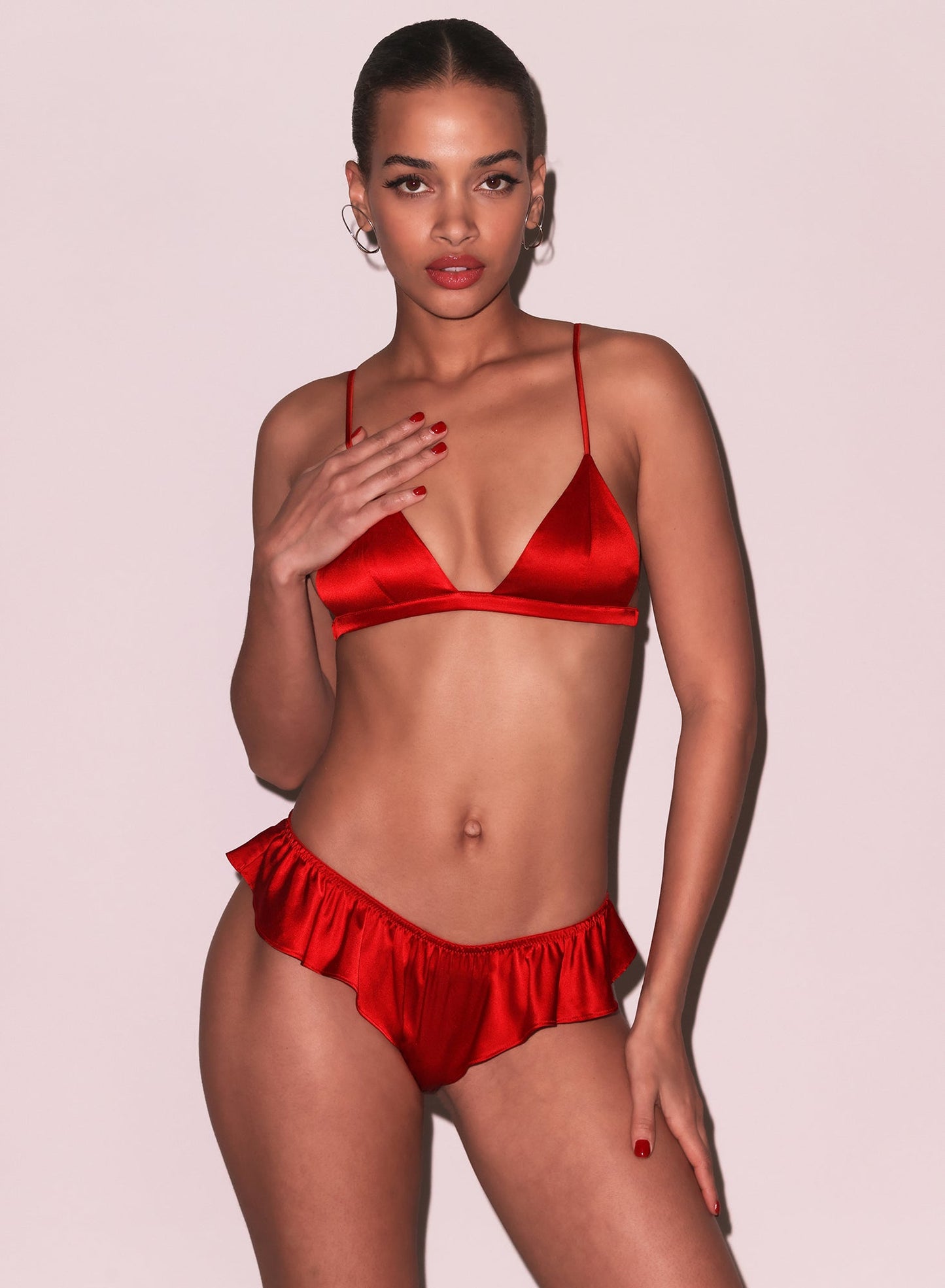 Fleur du Mal Red Luxe Triangle Bra