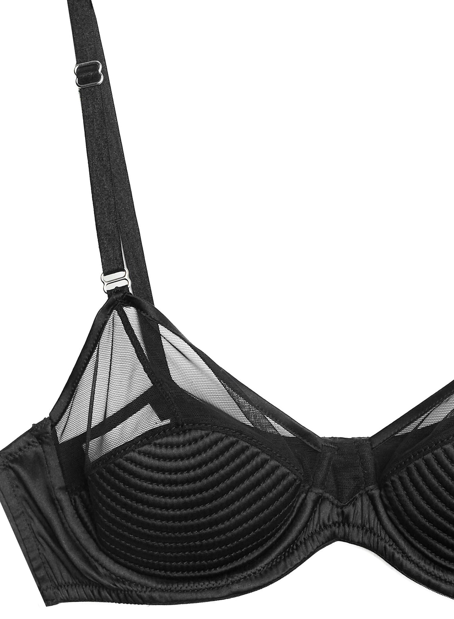 Fleur du Mal Black Top Stitch Bebe Bra