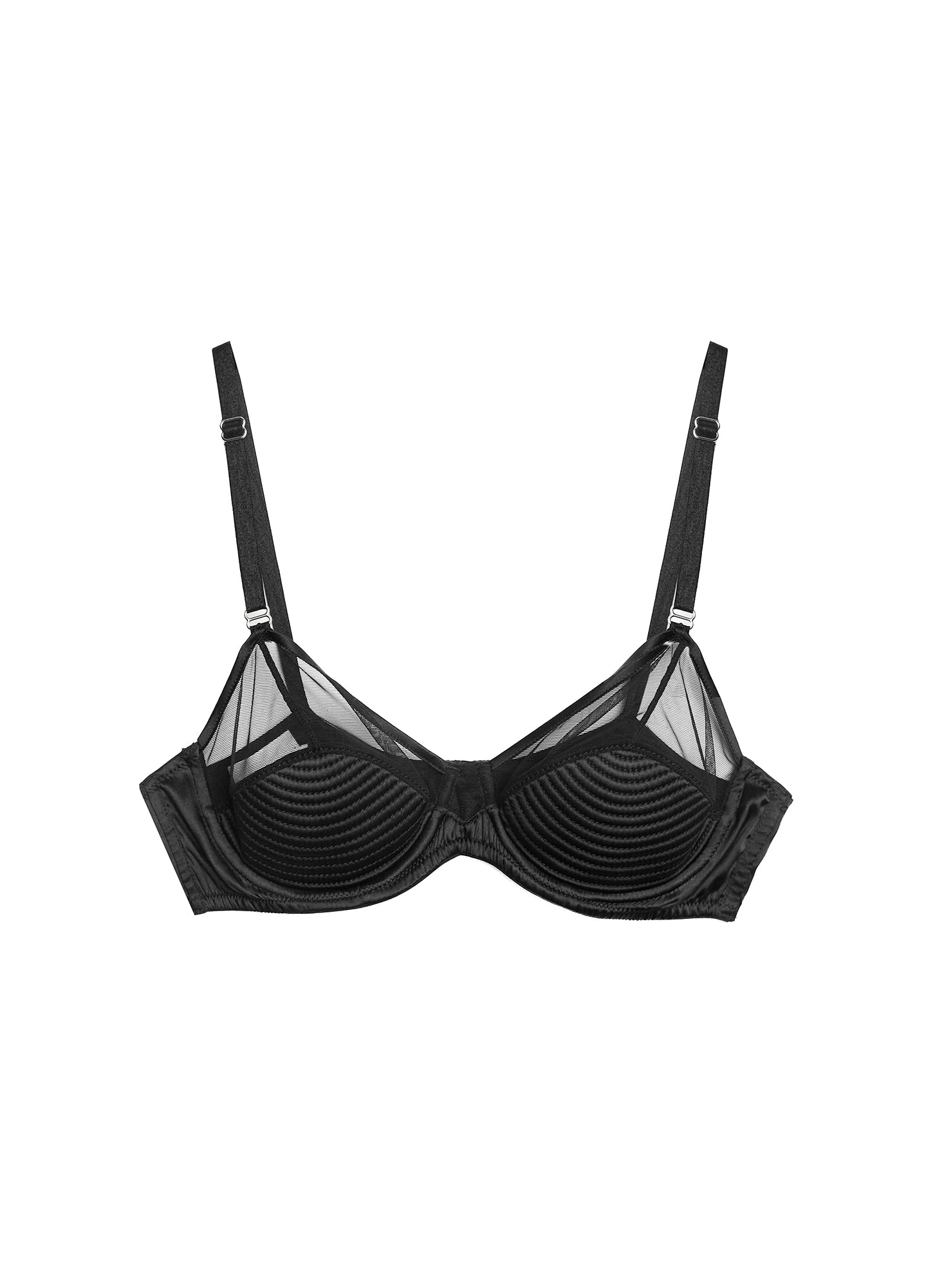 Fleur du Mal Black Top Stitch Bebe Bra