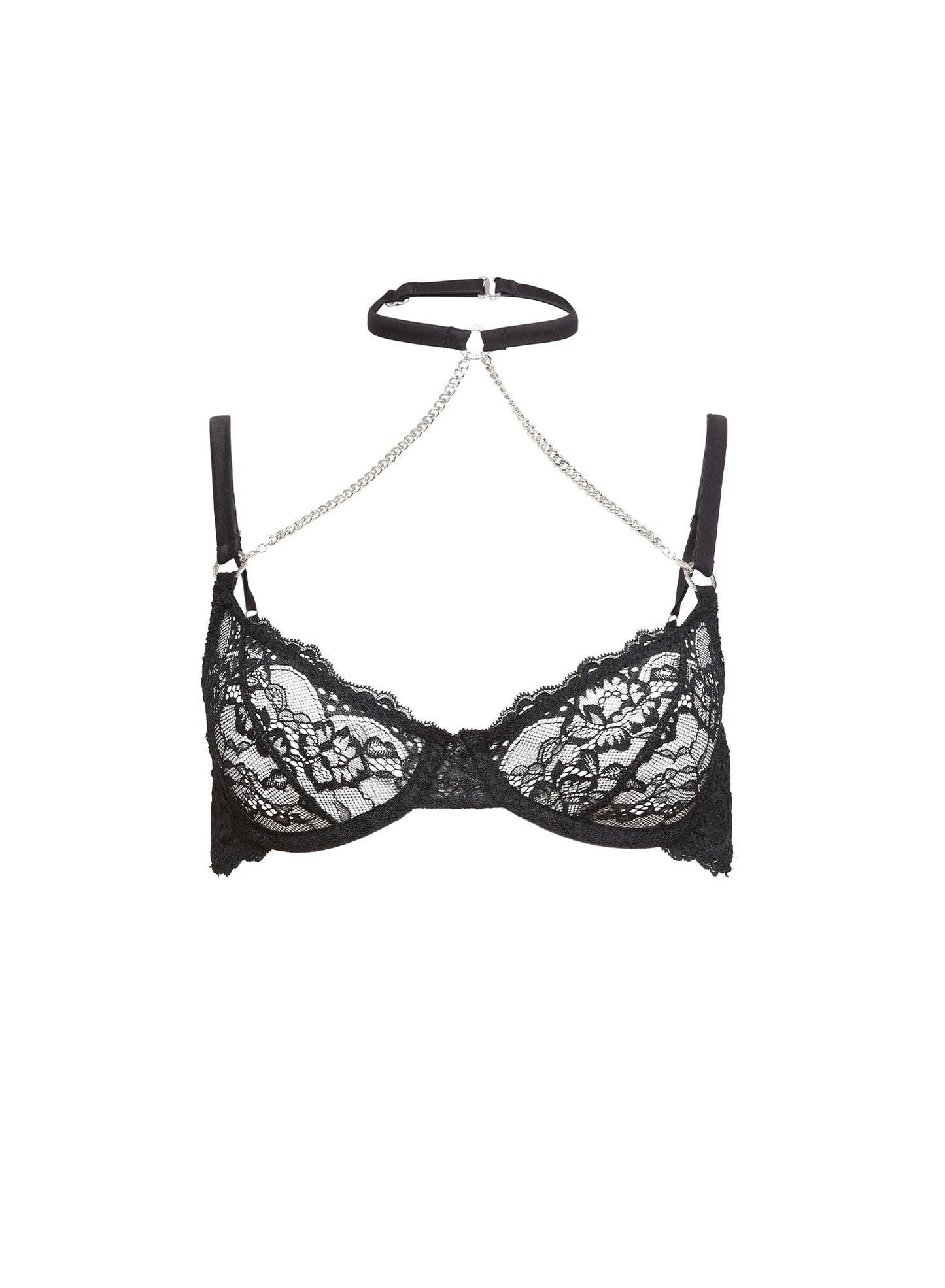 Fleur du Mal Black Bianca Chain Bra