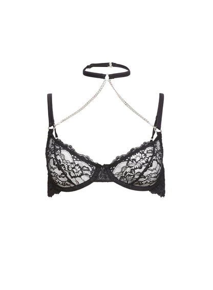 Fleur du Mal Black Bianca Chain Bra