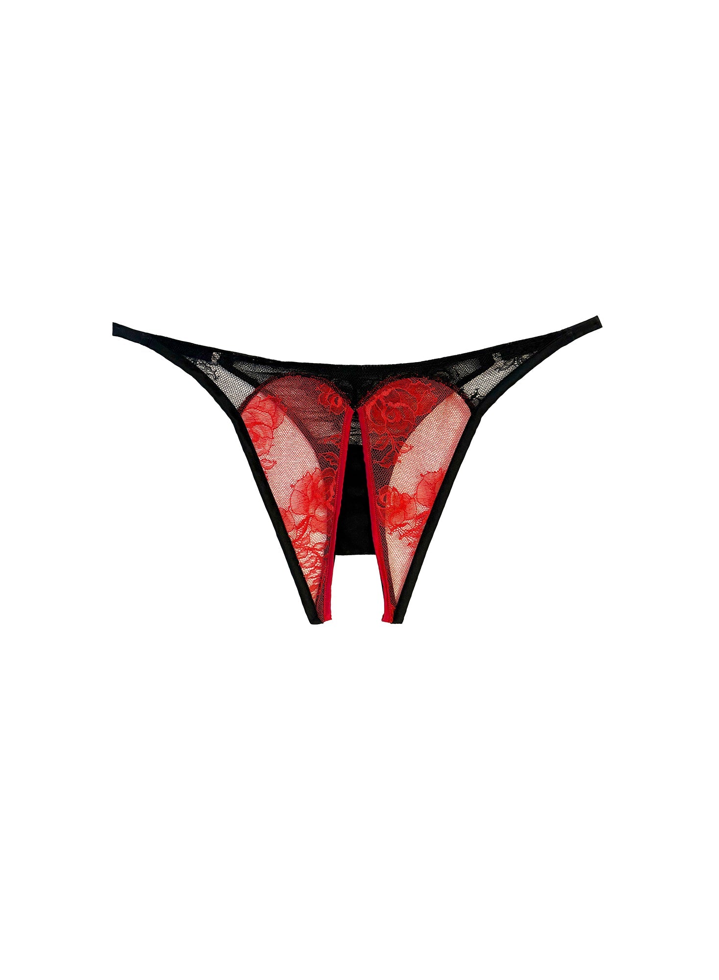 Fleur du Mal Black Bouquet Lace Ouvert Panty