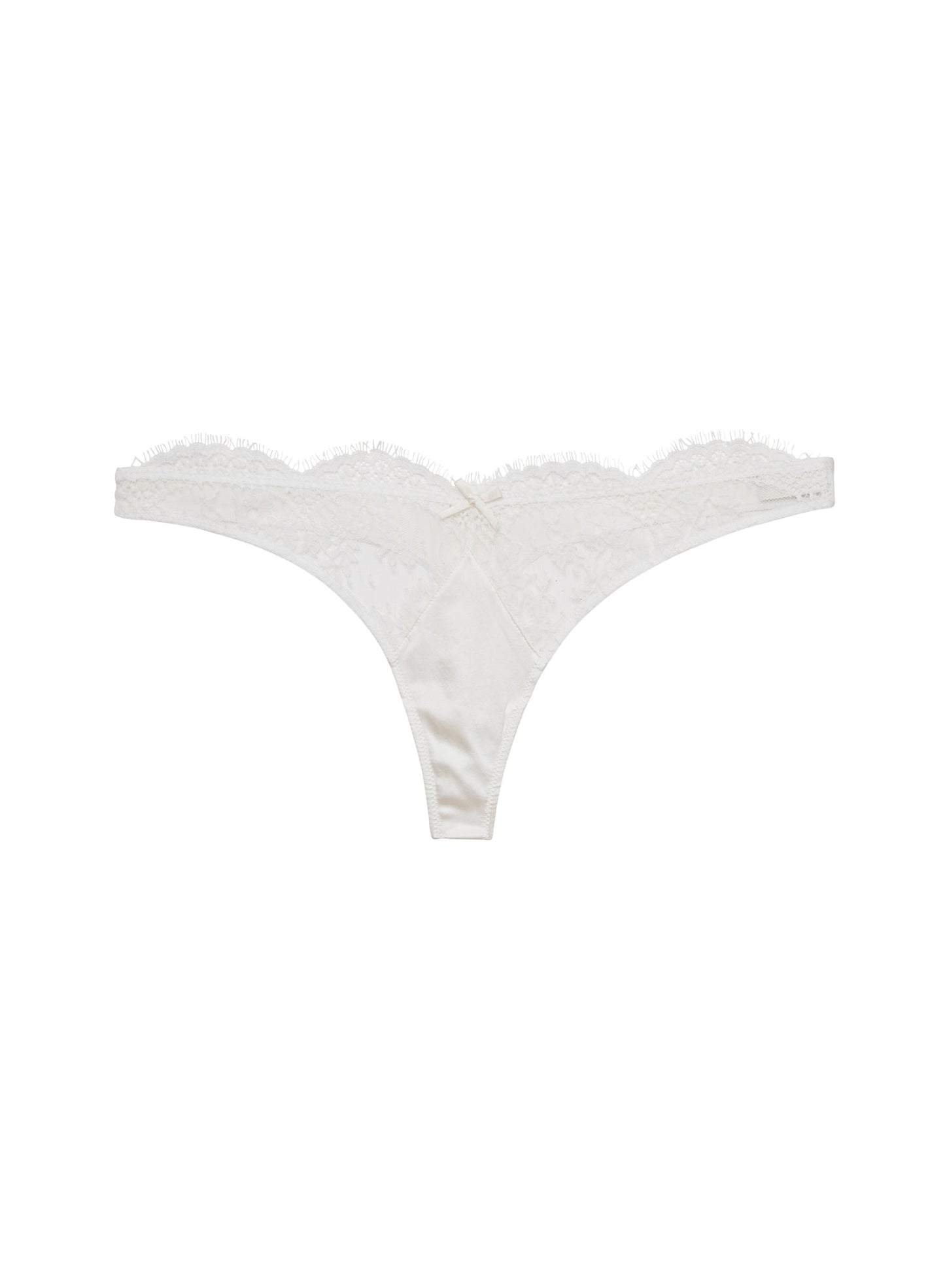 Fleur du Mal Ivory Frankie Lace Thong