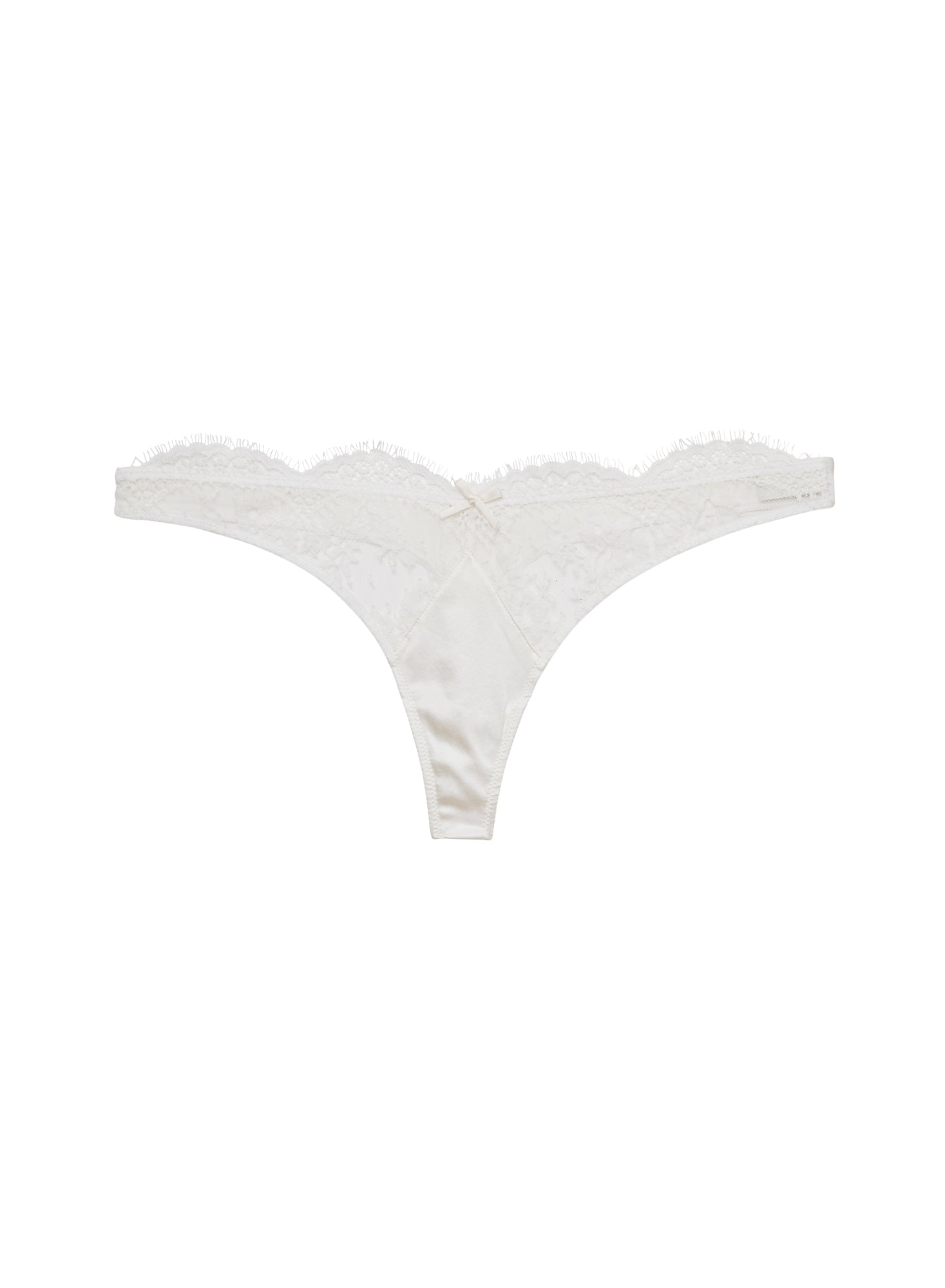 Fleur du Mal Ivory Frankie Lace Thong