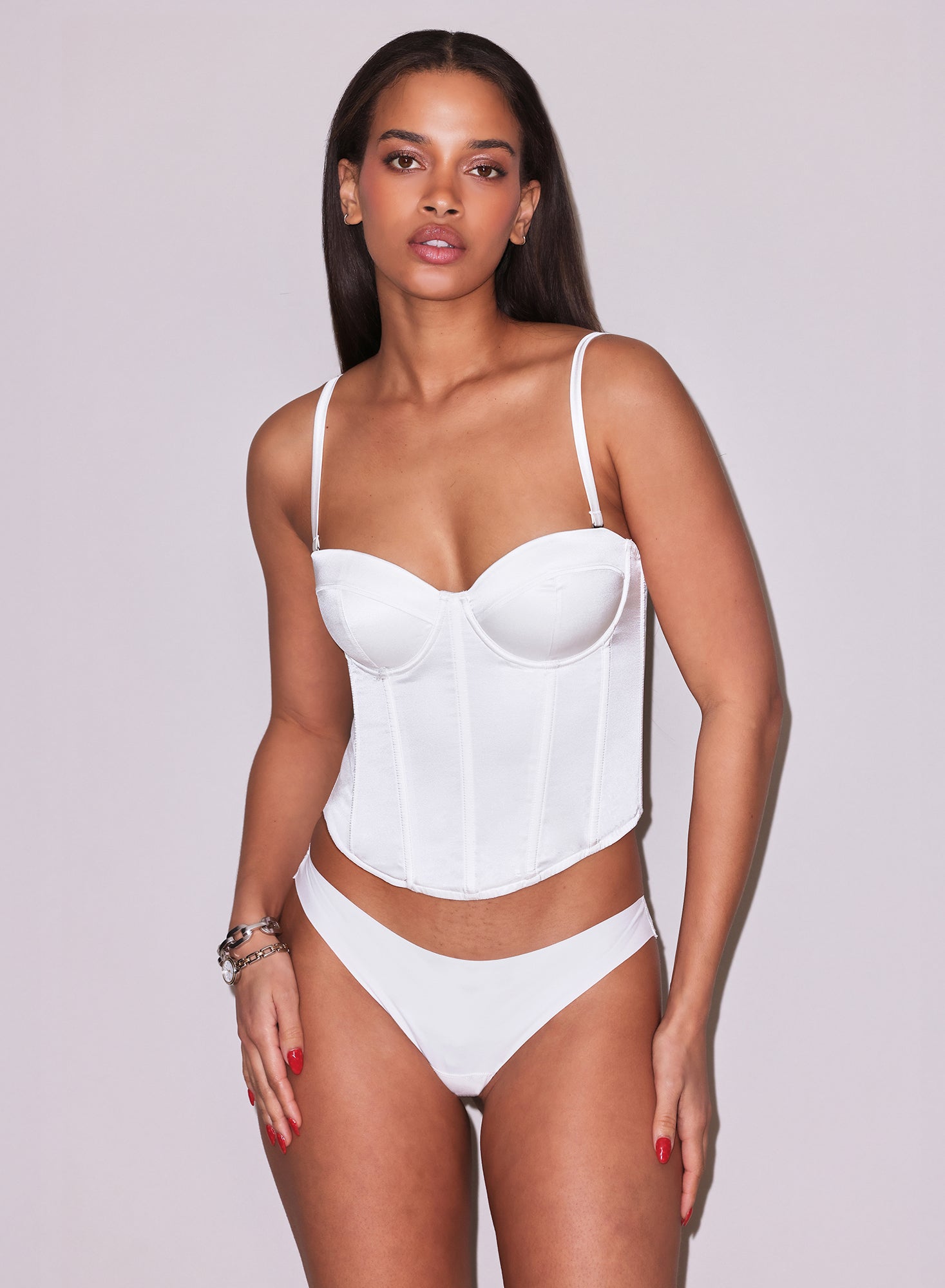 Fleur du Mal Ivory Charlotte Lace Seamless Thong