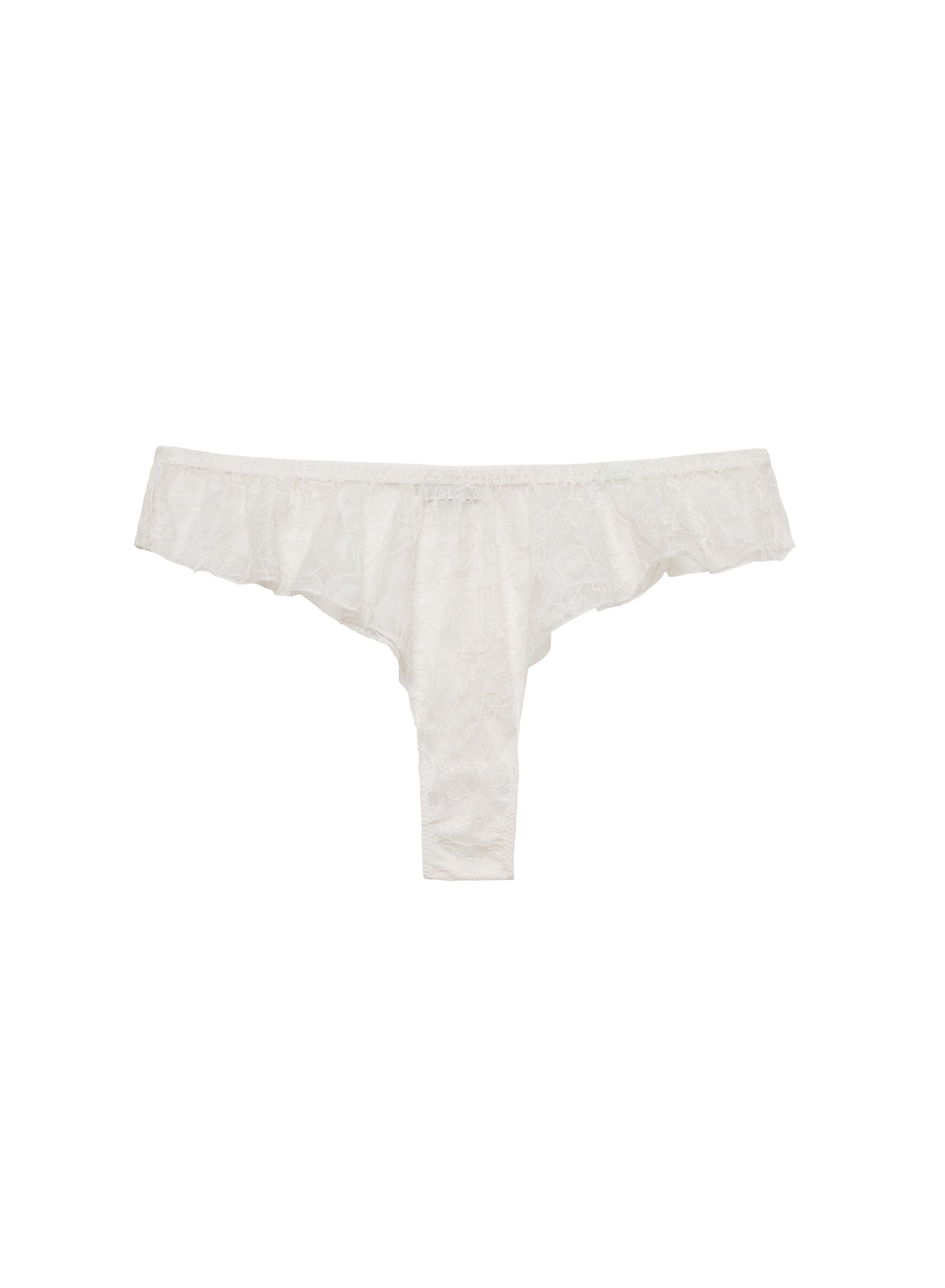 Fleur du Mal Ivory Jasmine Lace Flutter Panty