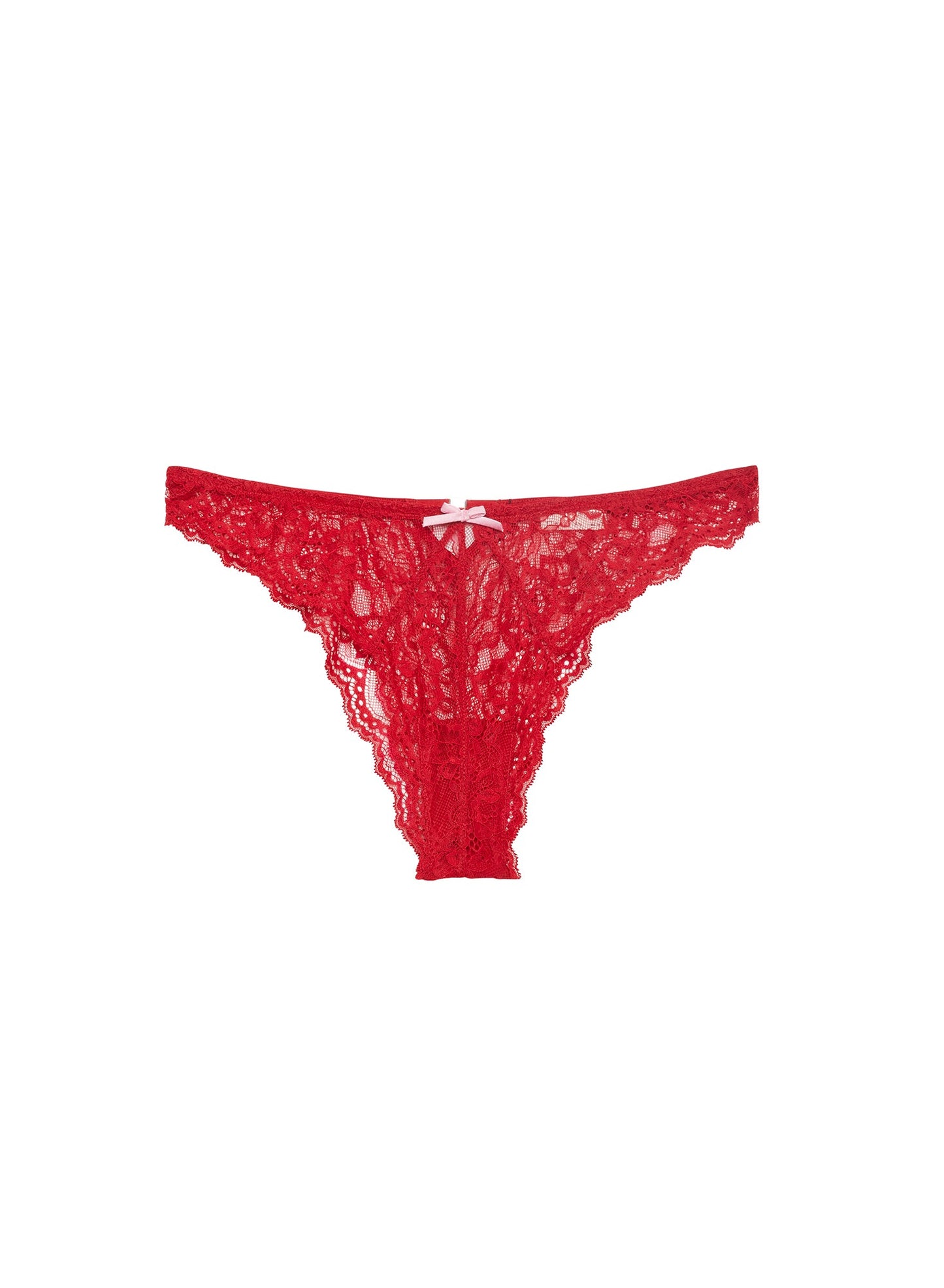 Fleur du Mal Red Bianca Lace Cheeky