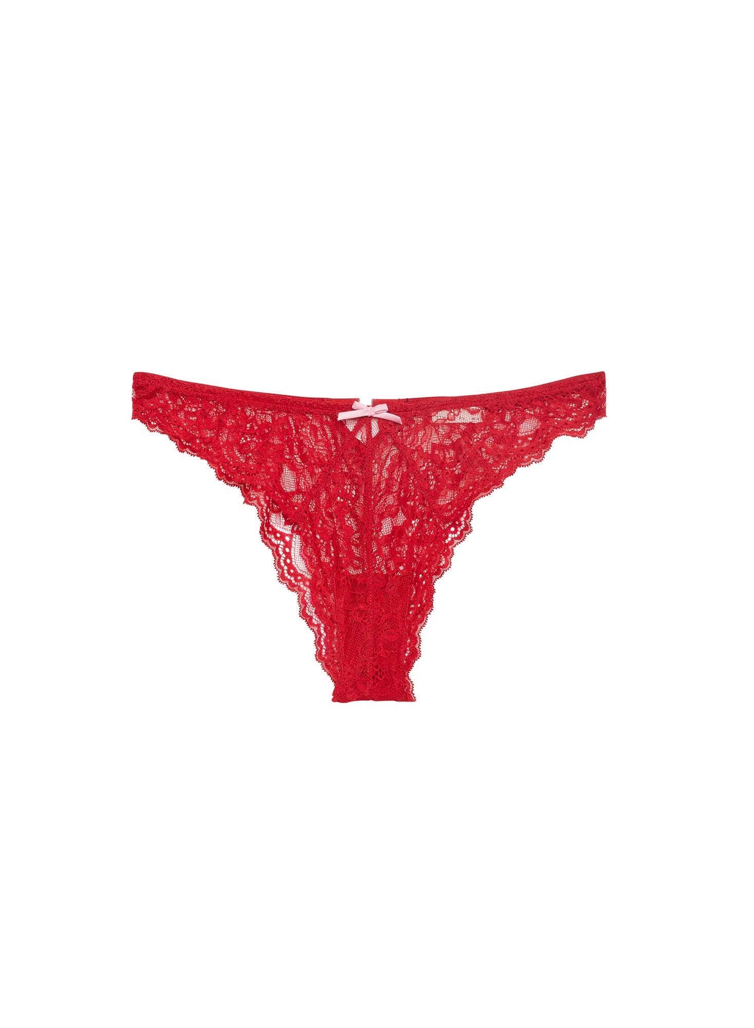 Fleur du Mal Red Bianca Lace Cheeky