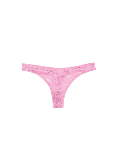 Fleur du Mal Bisou Pink Le Stretch Lace Thong