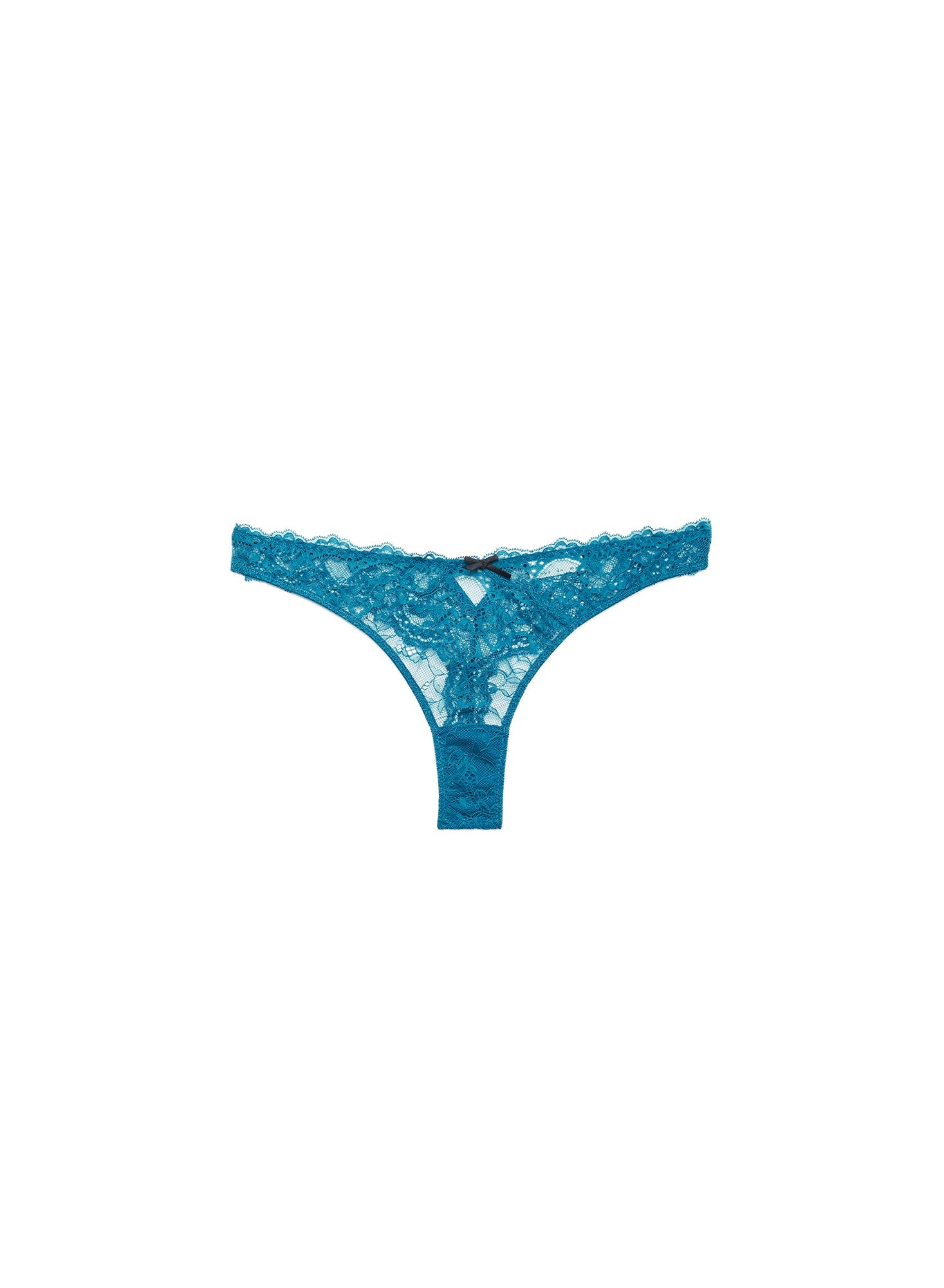 Fleur du Mal Aquamarine Bianca Lace Thong
