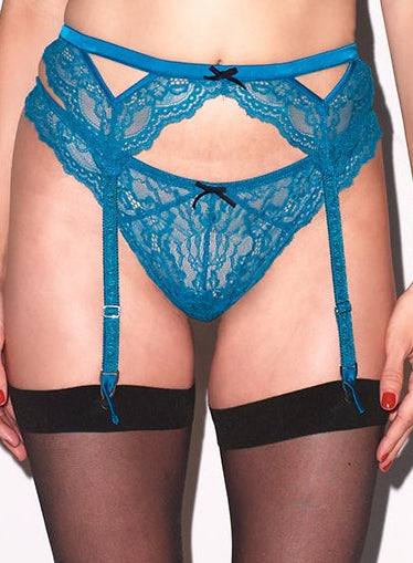 Fleur du Mal Aquamarine Bianca Lace Cheeky