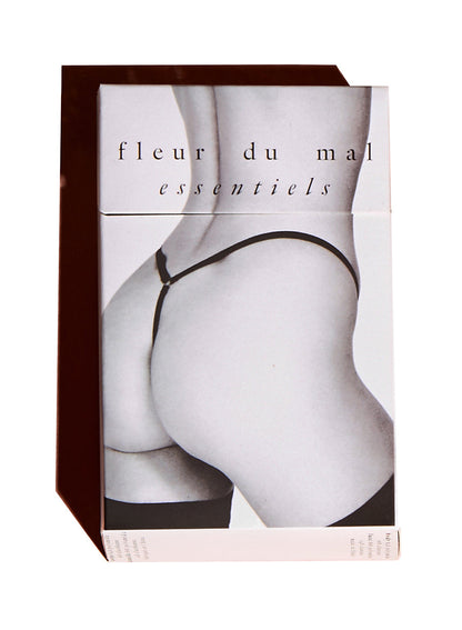Fleur du Mal Black Charlotte Lace No Show V-String