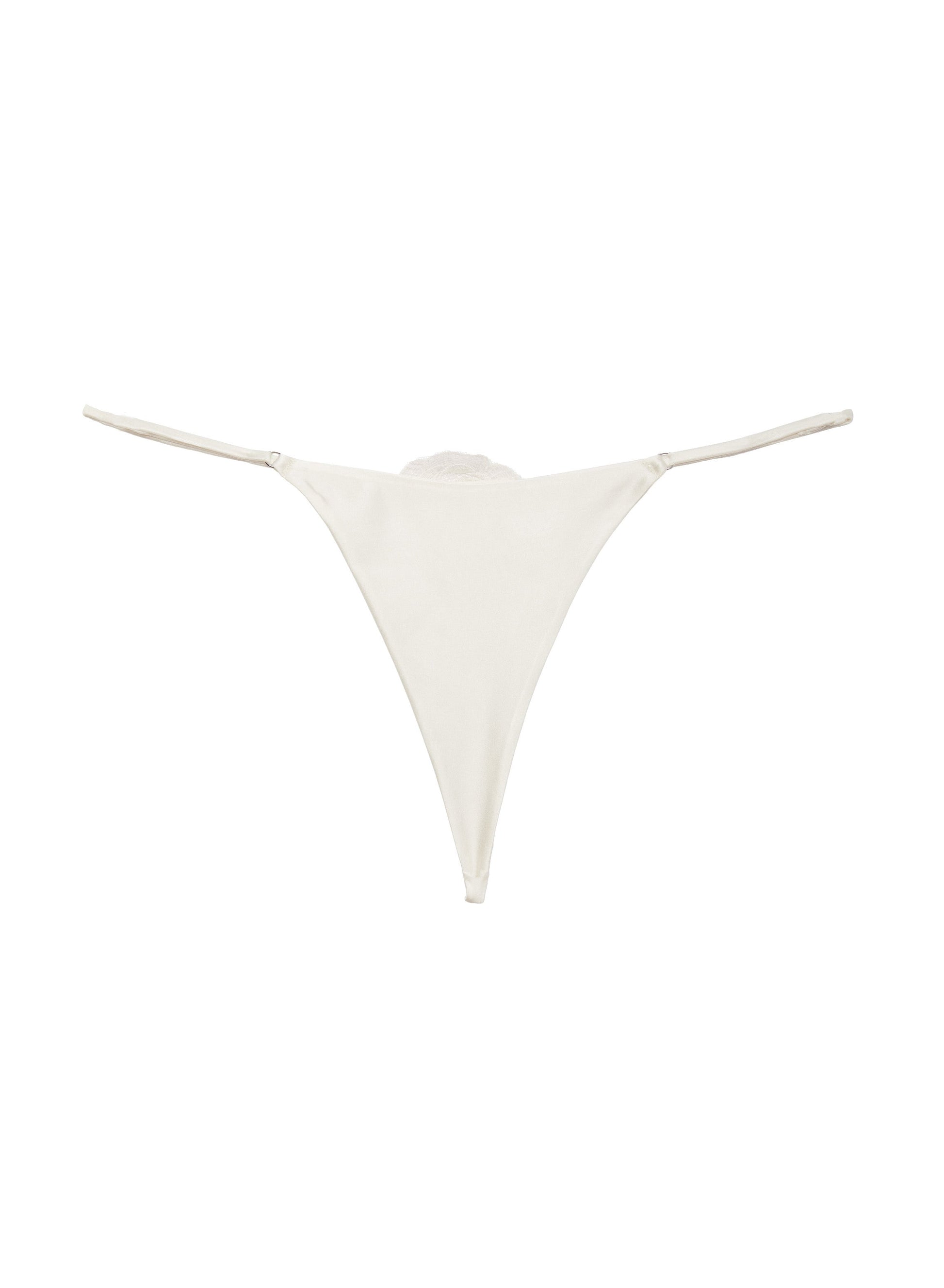 Fleur du Mal Ivory Rose Luxe V-String