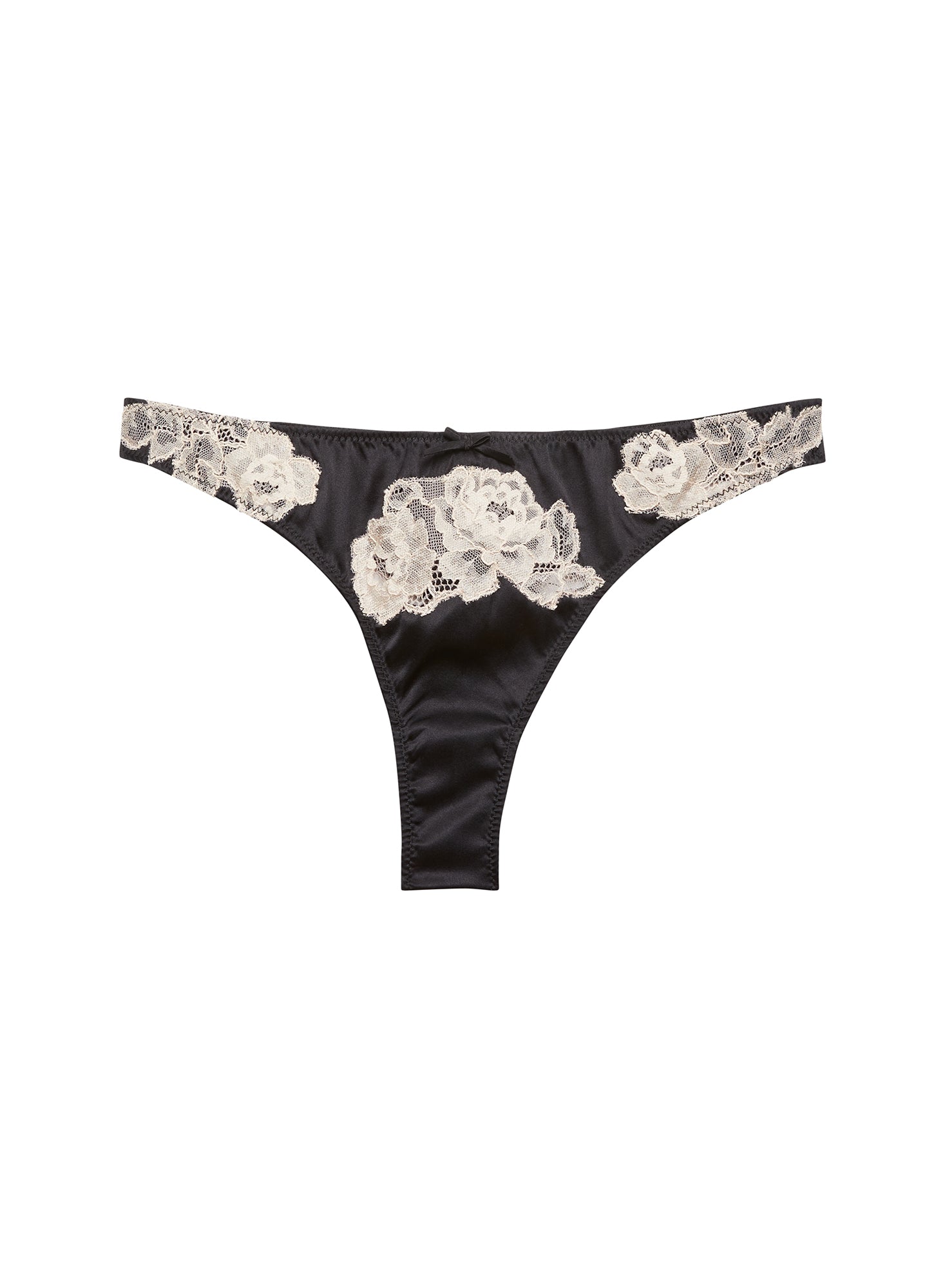Fleur du Mal Black Juliet Lace Thong