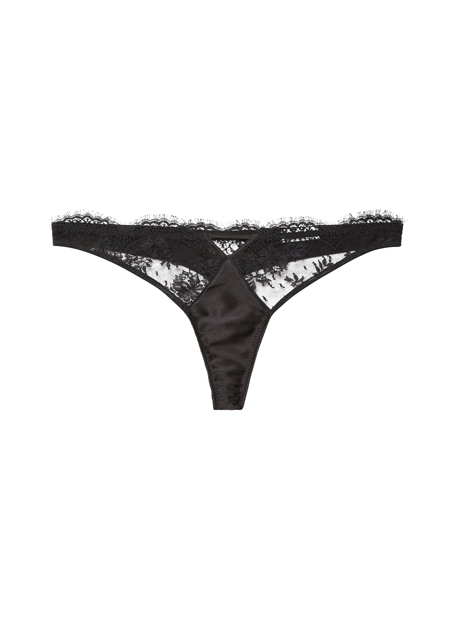 Fleur du Mal Black Frankie Lace Thong