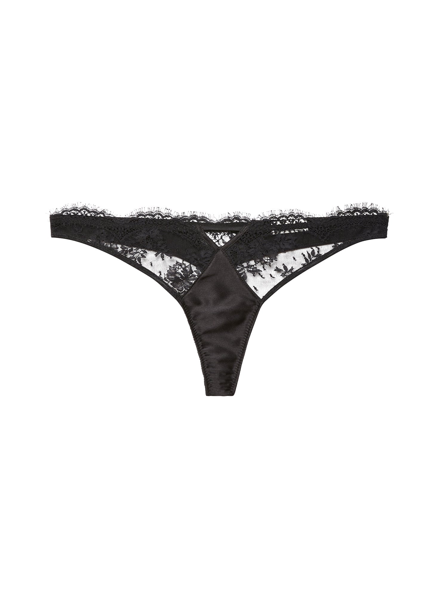 Fleur du Mal Black Frankie Lace Thong