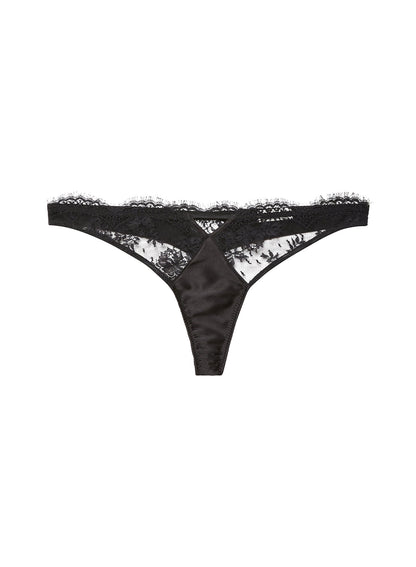 Fleur du Mal Black Frankie Lace Thong