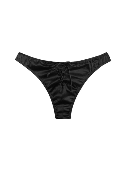 Fleur du Mal Black Laced Up Luxe Cheeky