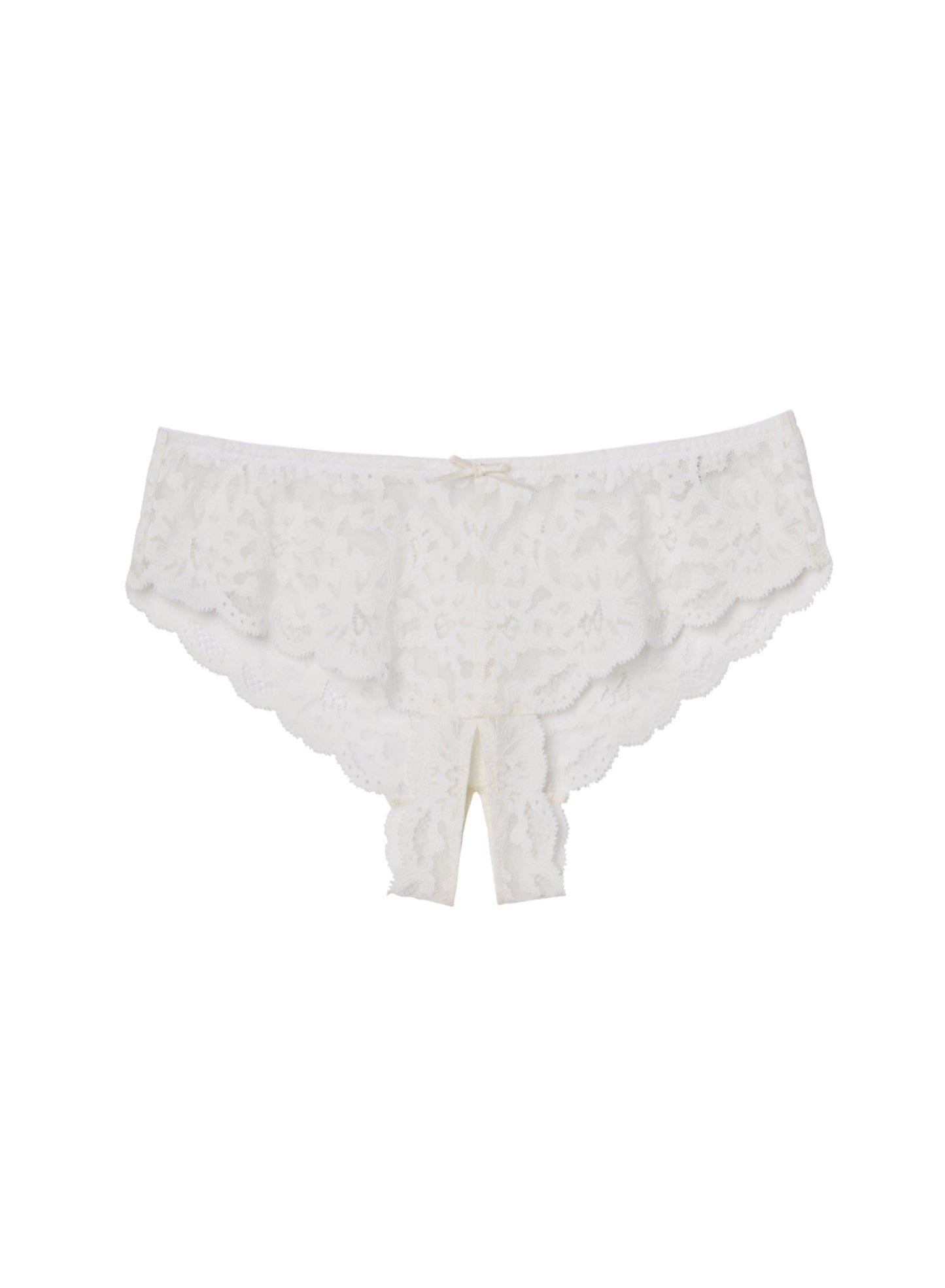 Fleur du Mal Ivory Charlotte Crotchless Panty