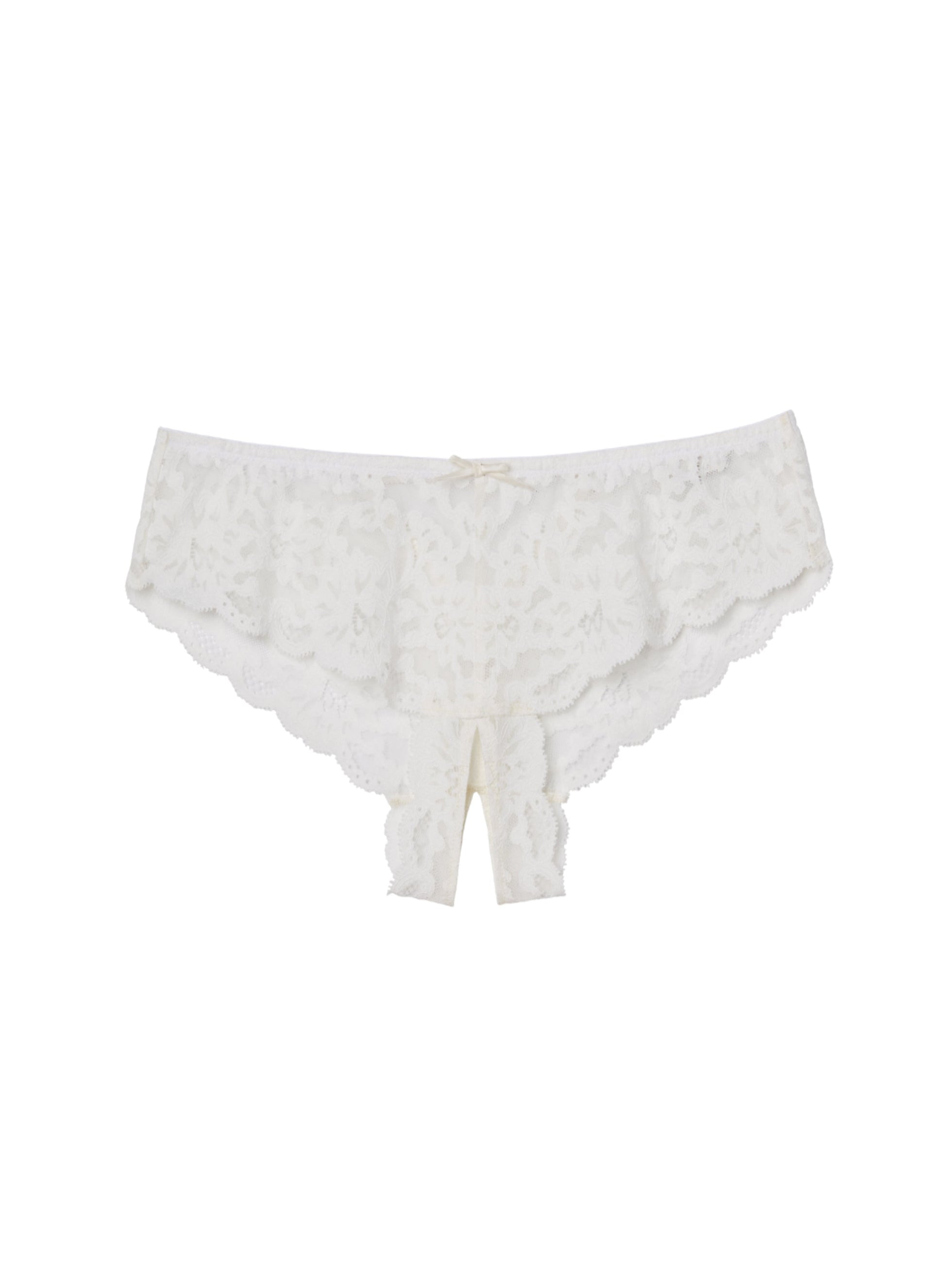 Fleur du Mal Ivory Charlotte Crotchless Panty