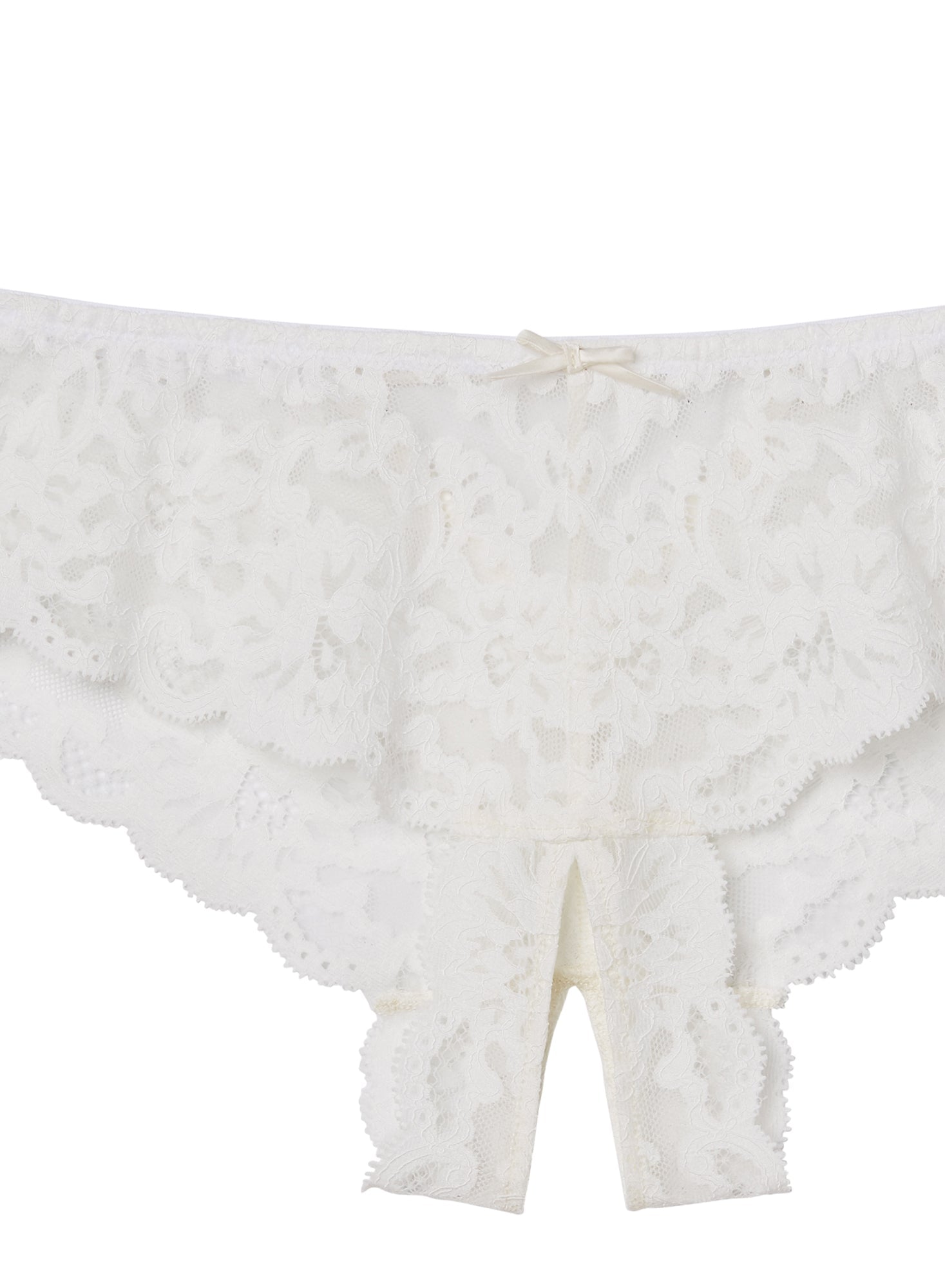 Fleur du Mal Ivory Charlotte Crotchless Panty