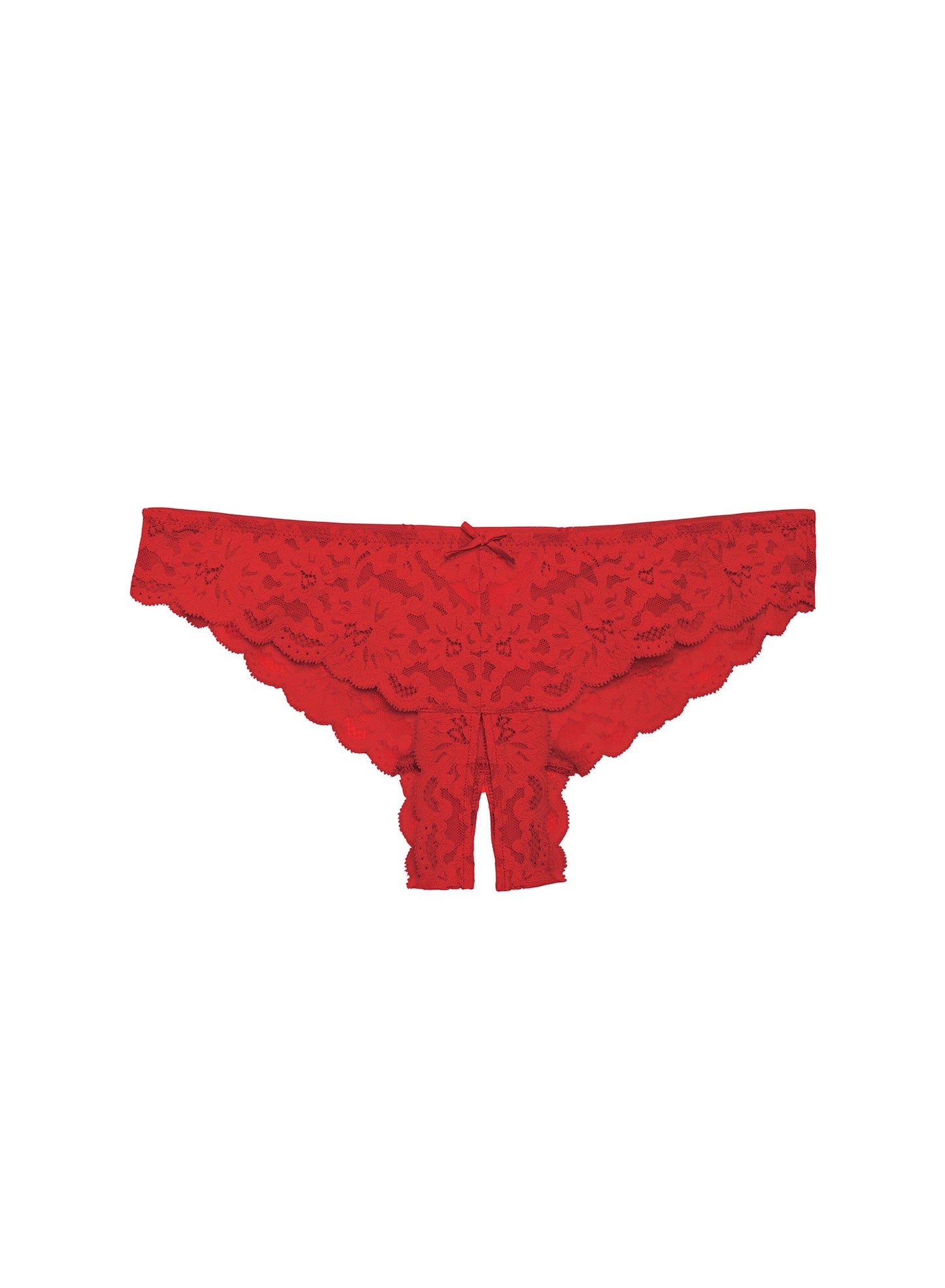 Fleur du Mal Red Charlotte Crotchless Panty