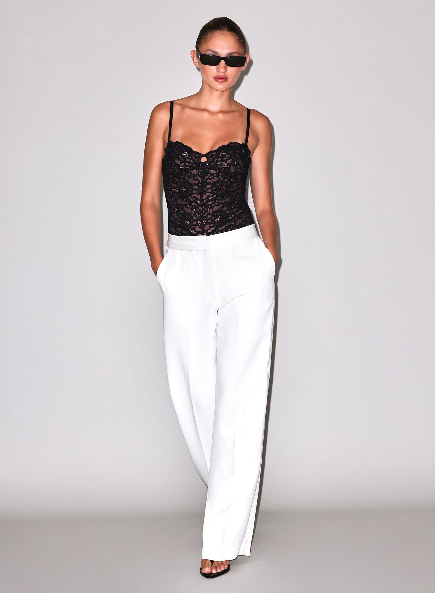 Fleur du Mal Black Charlotte Balconette Bodysuit