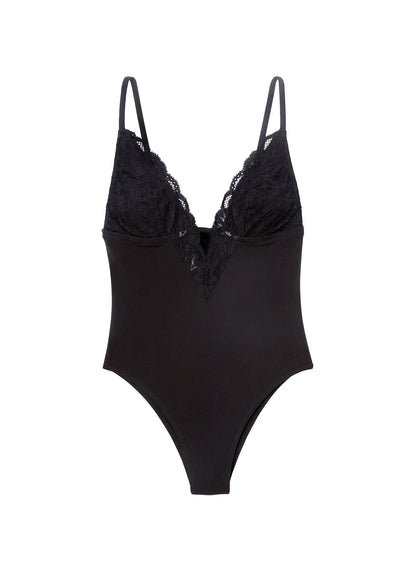 Fleur du Mal Black Charlotte 3-Way Bodysuit