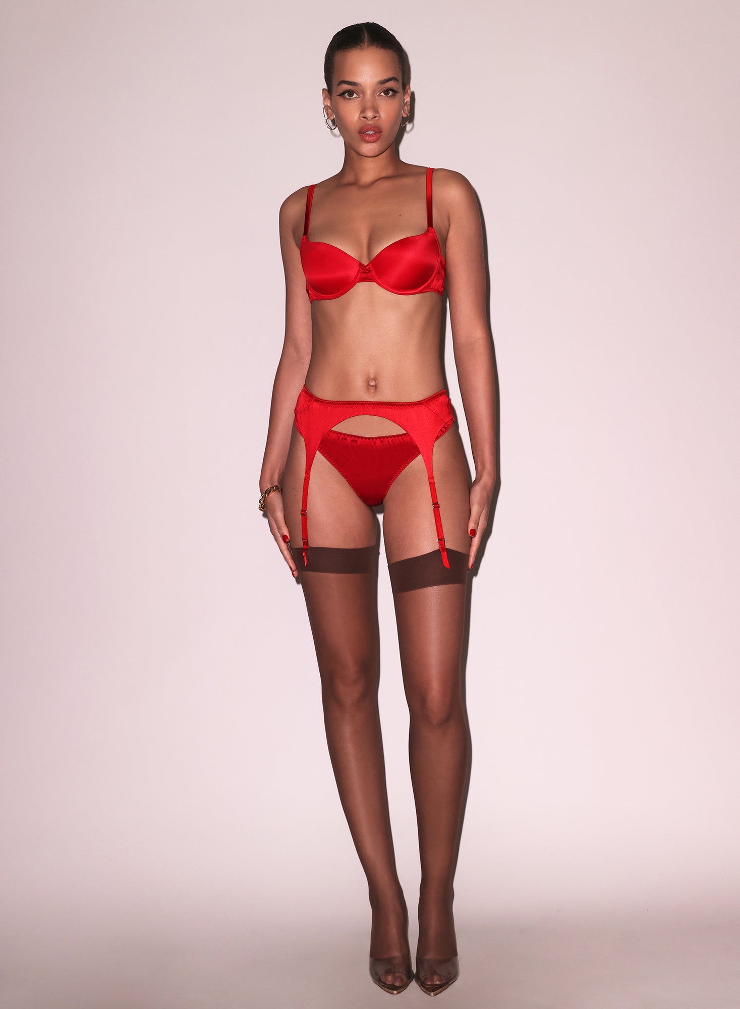 Fleur du Mal Red Luxe Classic Garter