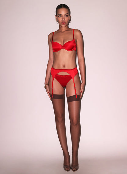 Fleur du Mal Red Luxe Classic Garter