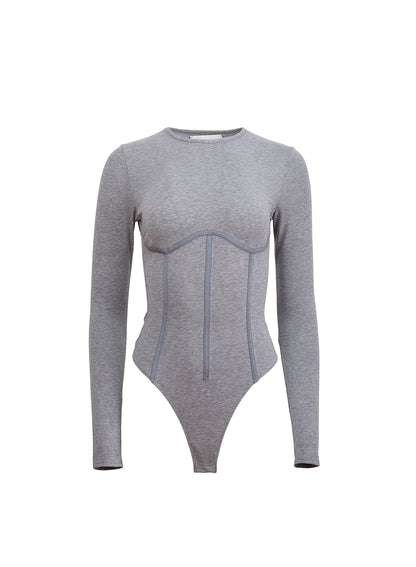Fleur du Mal Heather Grey Organic Cotton T-Shirt Bodysuit