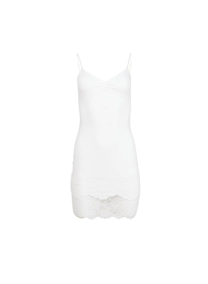 Fleur du Mal Ivory Organic Cotton Slip Dress