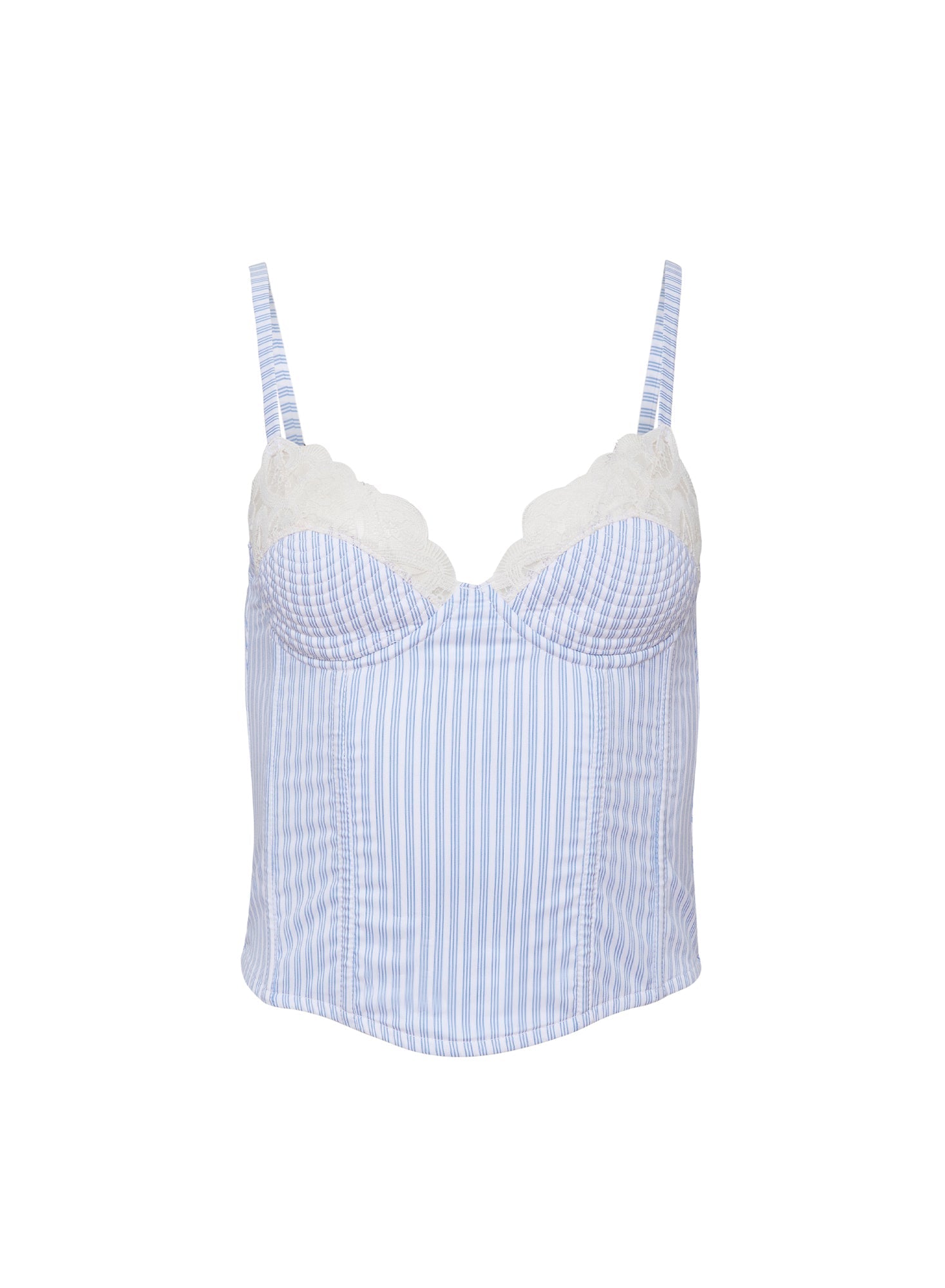 Fleur du Mal East Hampton Stripe Hampton Poplin Bustier