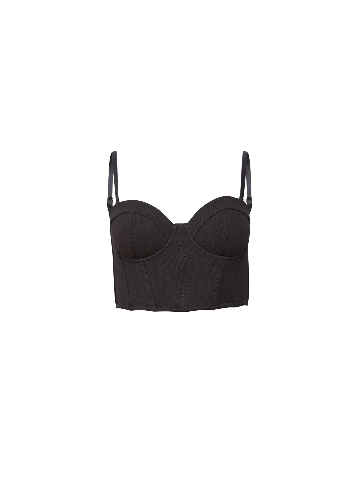 Fleur du Mal Black Cropped Terry Bustier