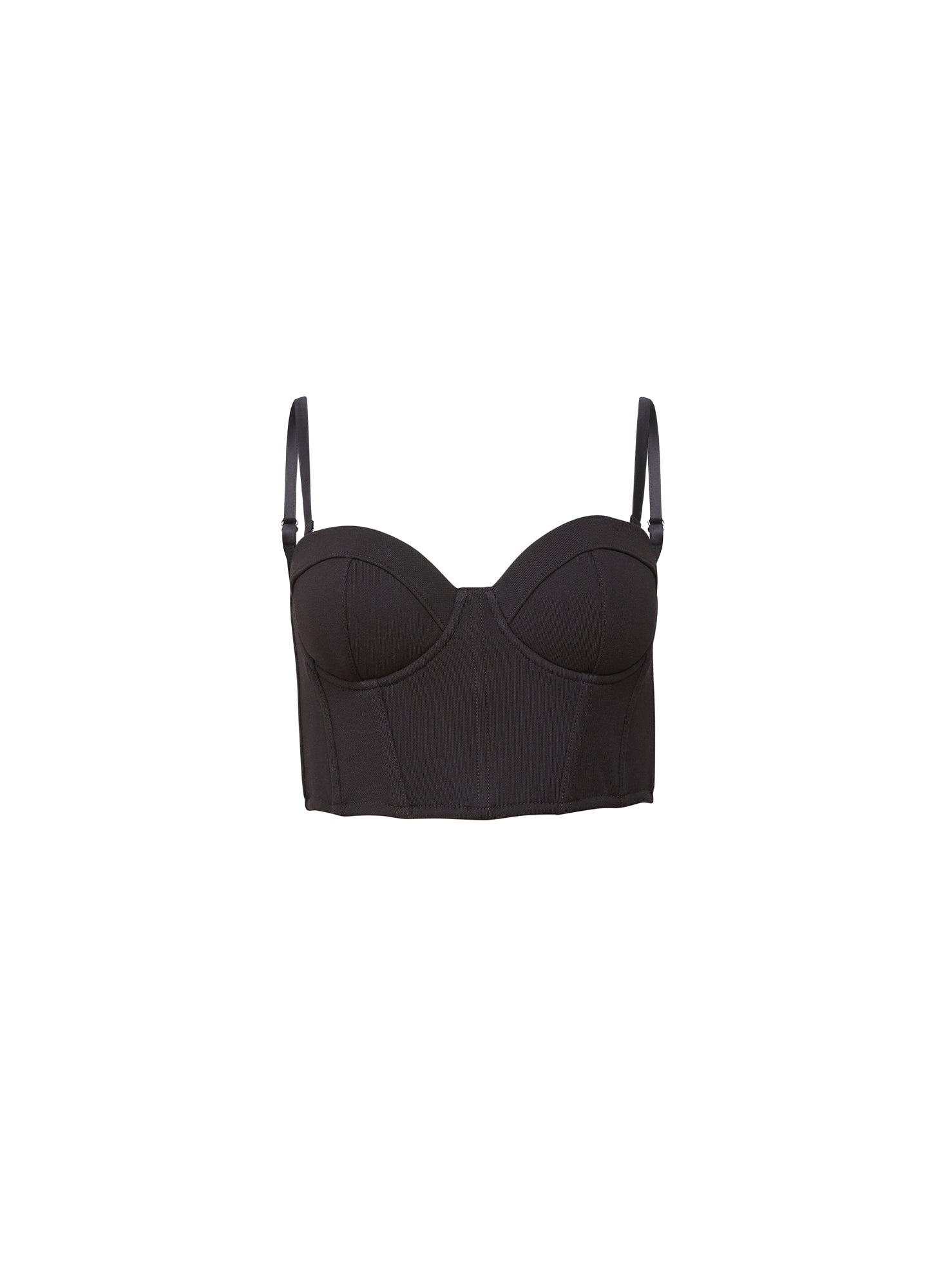 Fleur du Mal Black Cropped Terry Bustier
