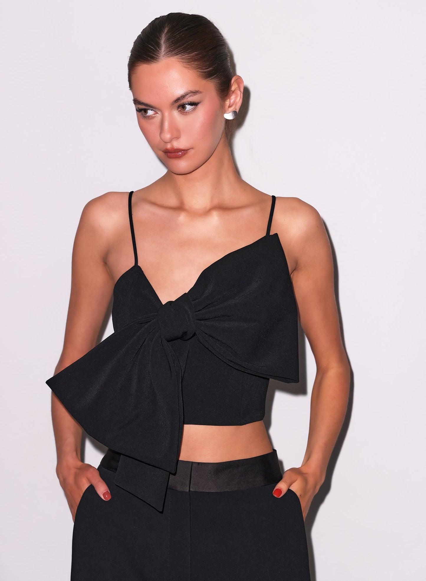 Fleur du Mal Black Blair Bow Top