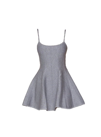 Fleur du Mal Heather Grey Flared Corset Dress