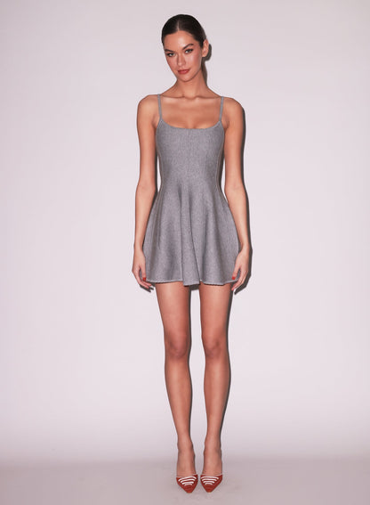 Fleur du Mal Heather Grey Flared Corset Dress