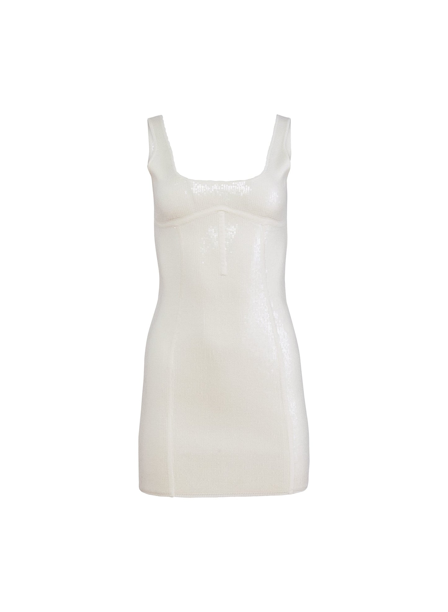 Fleur du Mal Ivory Sequin Knit Bodycon Dress