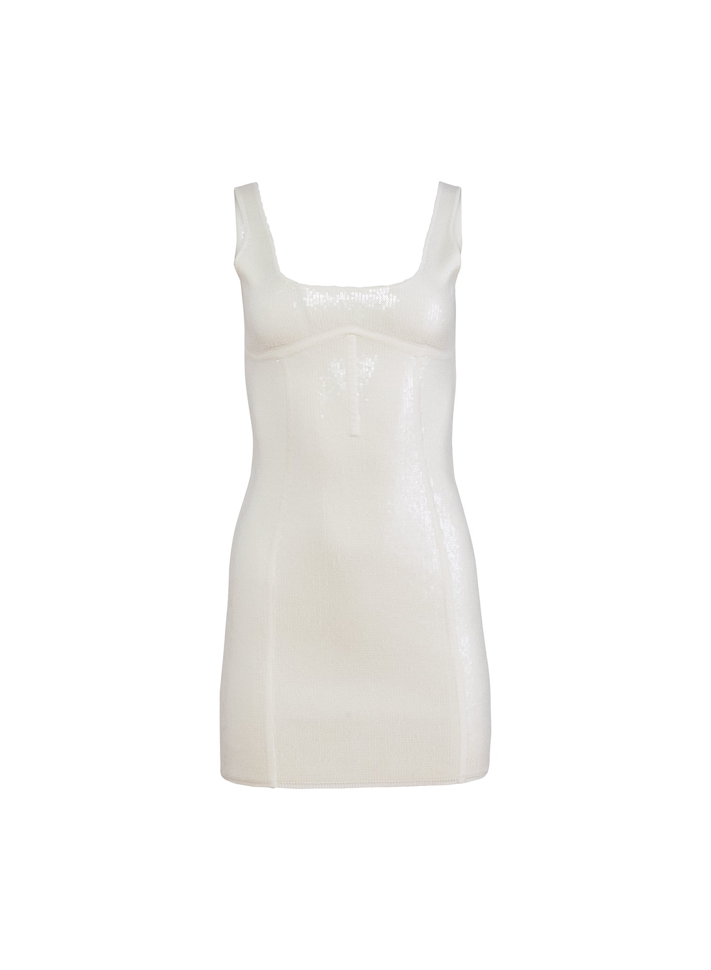 Fleur du Mal Ivory Sequin Knit Bodycon Dress