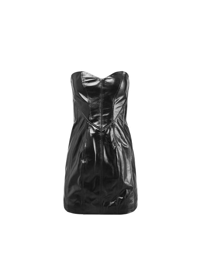 Fleur du Mal Black Leather Heart Dress