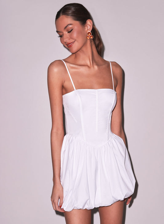 Fleur du Mal White Poplin Bubble Dress