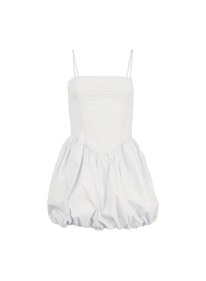 Fleur du Mal White Poplin Bubble Dress