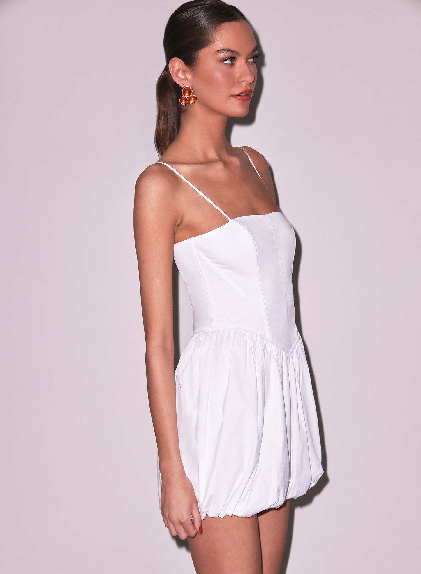 Fleur du Mal White Poplin Bubble Dress
