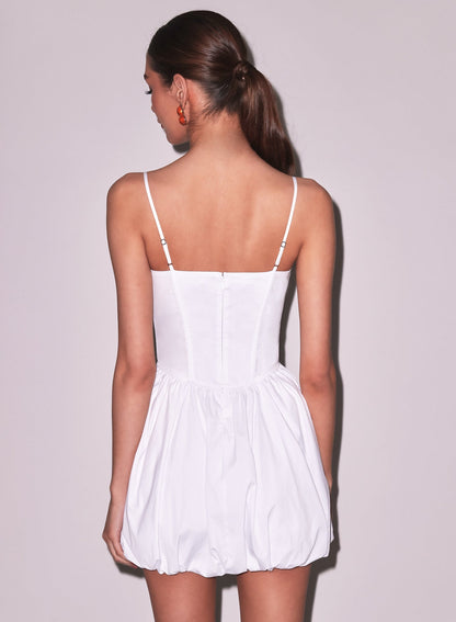 Fleur du Mal White Poplin Bubble Dress