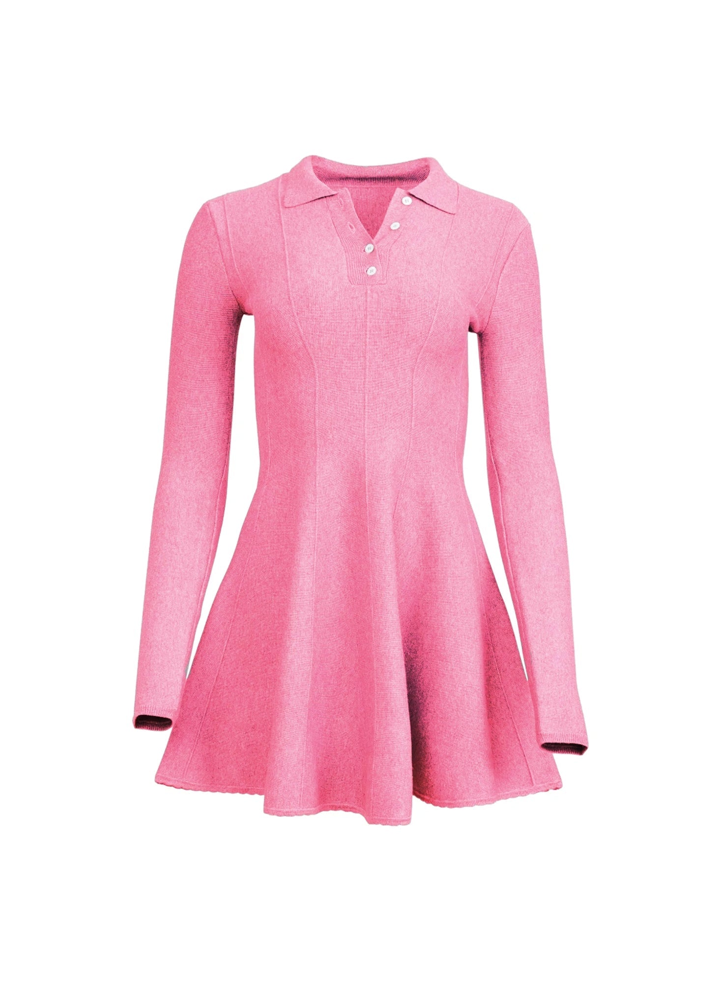 Fleur du Mal Pink Henley Flared Corset Dress