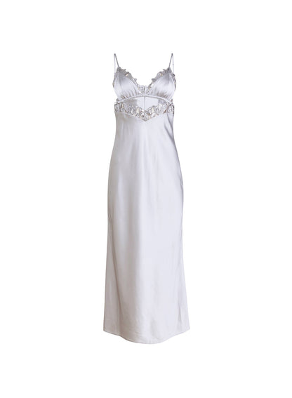Fleur du Mal Platinum Lily Embroidery Cutout Slip