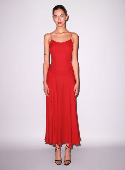 Fleur du Mal Red Nina Maxi Dress