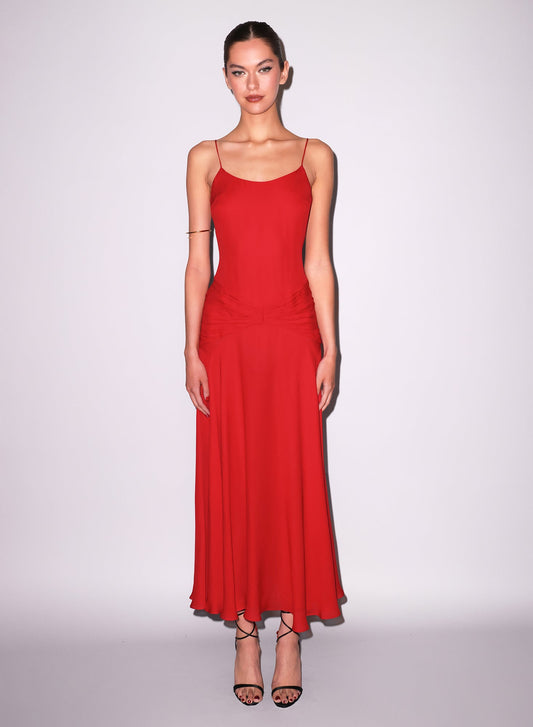 Fleur du Mal Red Nina Maxi Dress