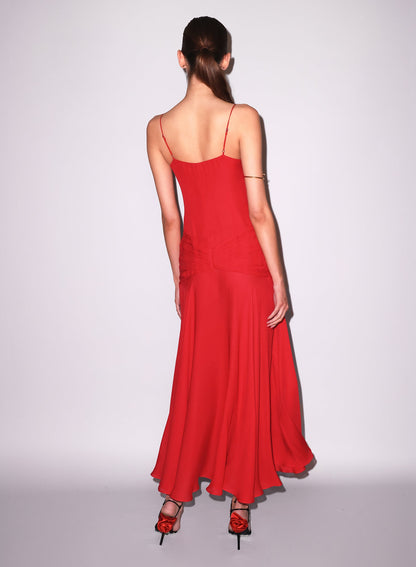 Fleur du Mal Red Nina Maxi Dress
